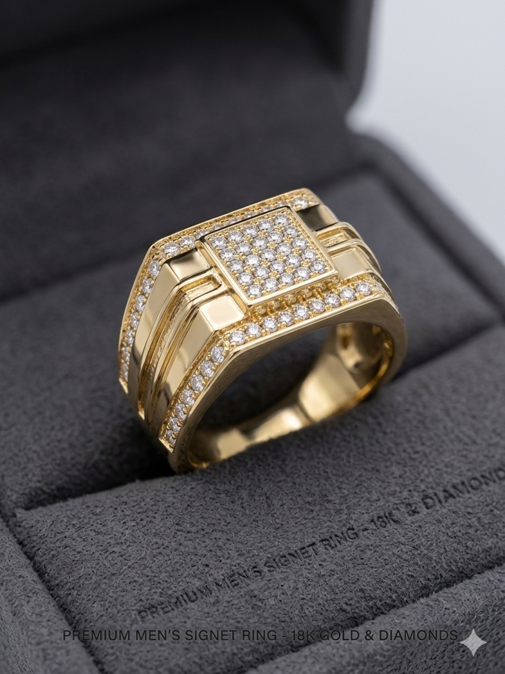 14k Gold - Filled Diamond-Accented Signet Ring